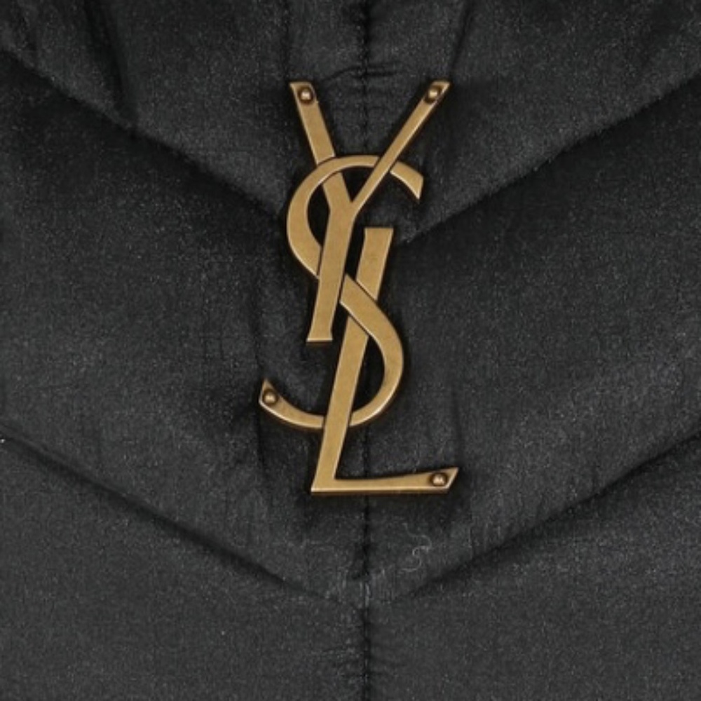 Yves Saint Laurent Black and Gold Quilted Shoulder Bag - Picture 1 of 10
